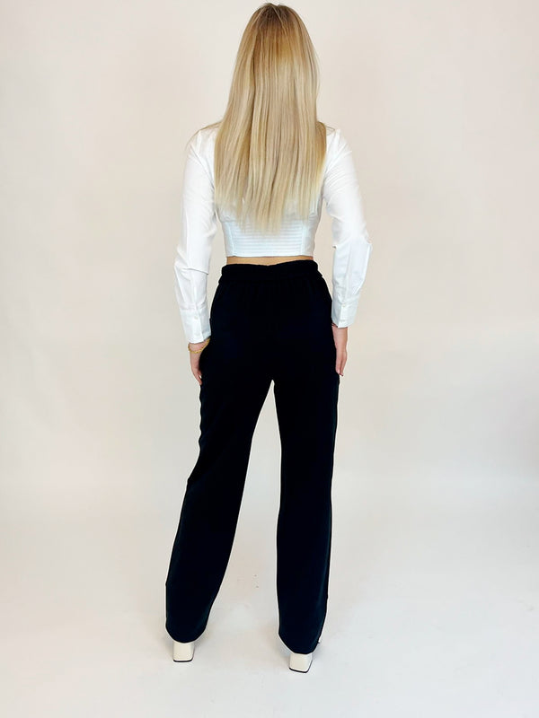 BOGILVY - Anzughose für die kälteren Tage, Straight Fit, High Waist, Black hinten