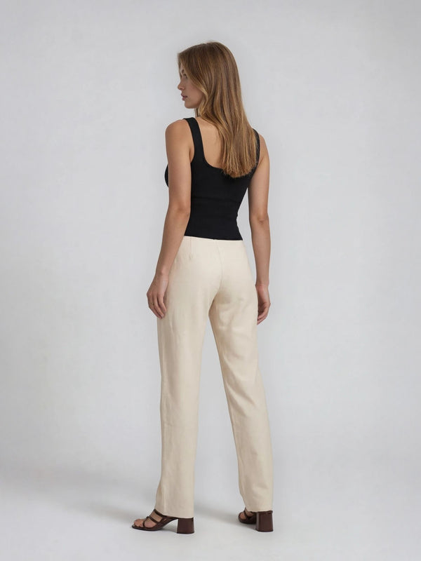 Bogilvy-JULIE-Damenleinen sommerhose-lang-beige-back