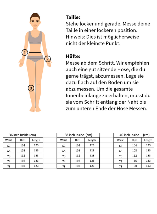 Bogilvy - PORTA, Wide-Leg, High-Waist, Beige tabelle