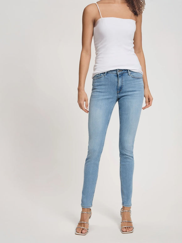 CROSS JEANS - ALAN, Skinny Fit, Mid-Waist, Light Mid Blue Used-vorne