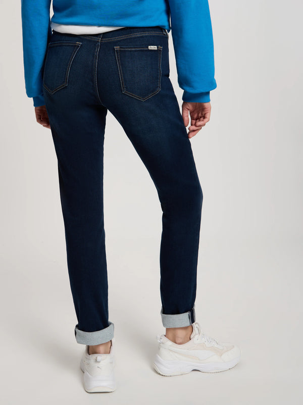 CROSS JEANS - ANYA Soft Flex Jeans, Slim Fit, Mid-Waist, Dark Blue hinten