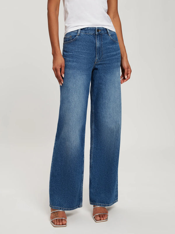 CROSS JEANS - Damen Jeans, Flare Fit, Mid Waist, Mid Blue vorne