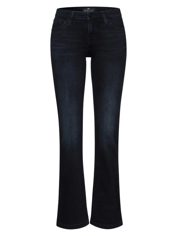CROSS JEANS - LAUREN Jeans, Bootcut, Mid-Waist, Blue Black Denim ausgestellt