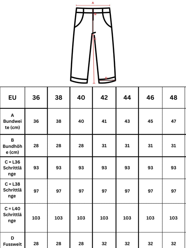 Größenübersicht zu Julie