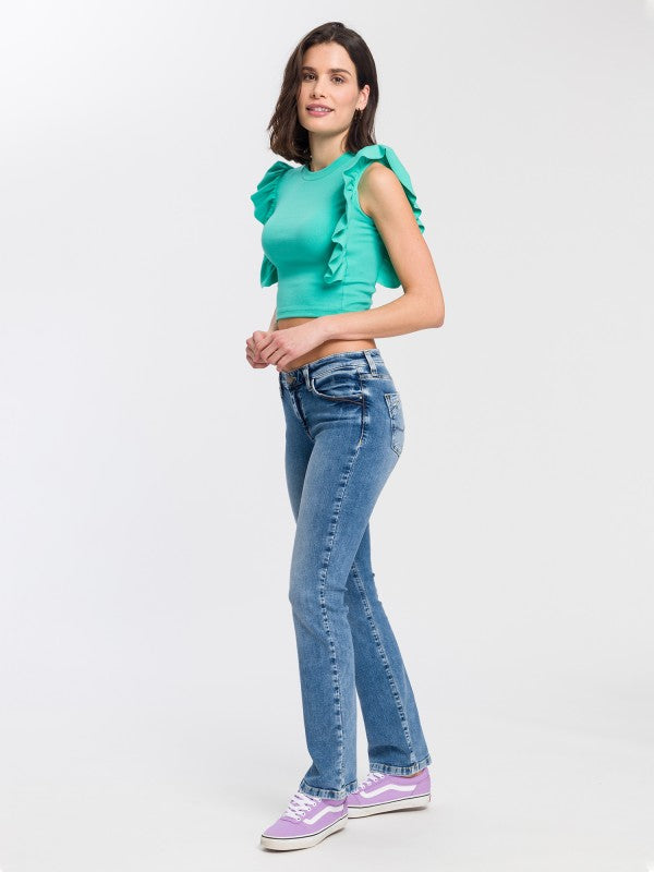 CROSS JEANS - LAUREN Jeans, Bootcut, Light Mid Blue, Vorne, Ganzkörper