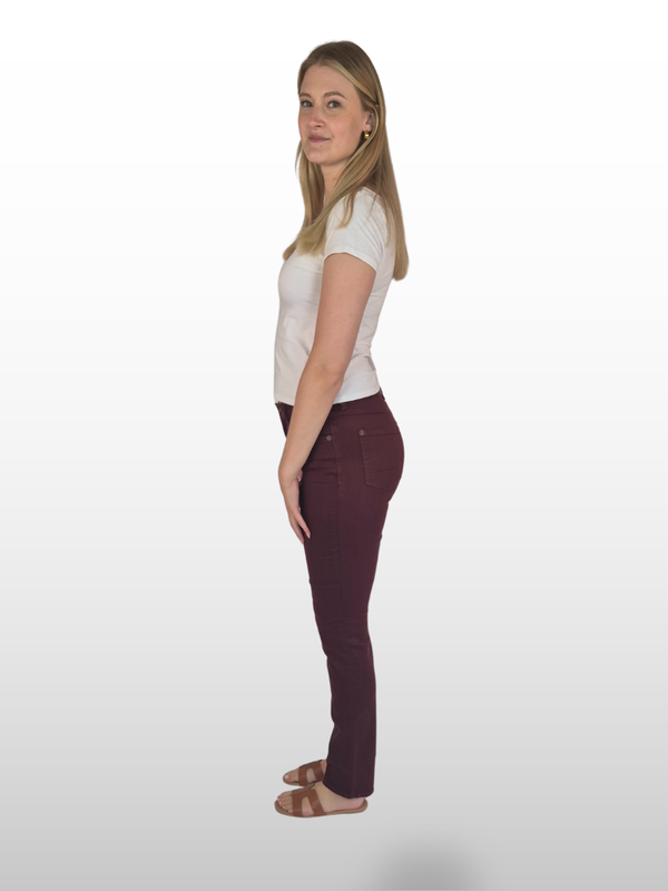 MAC MELANIE Straight Fit High Waist Bordeaux seite