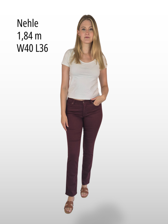 MAC MELANIE Straight Fit High Waist Bordeaux vorne