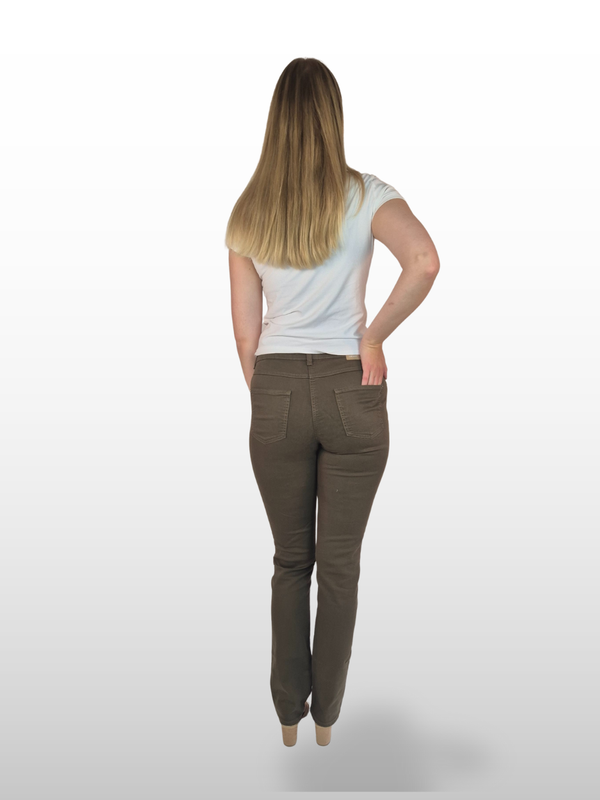 MAC MELANIE Straight Fit High Waist Olive Night hinten