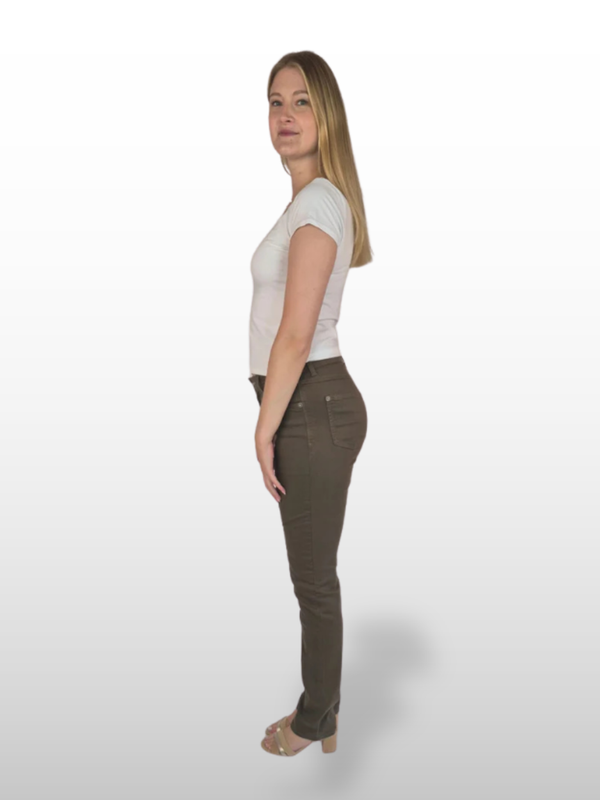 MAC MELANIE Straight Fit High Waist Olive Night seite