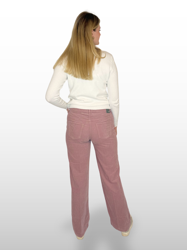MAC JEANS - WIDE-Baby soft corduroy-rosa-Ganzkörperbild-vorne