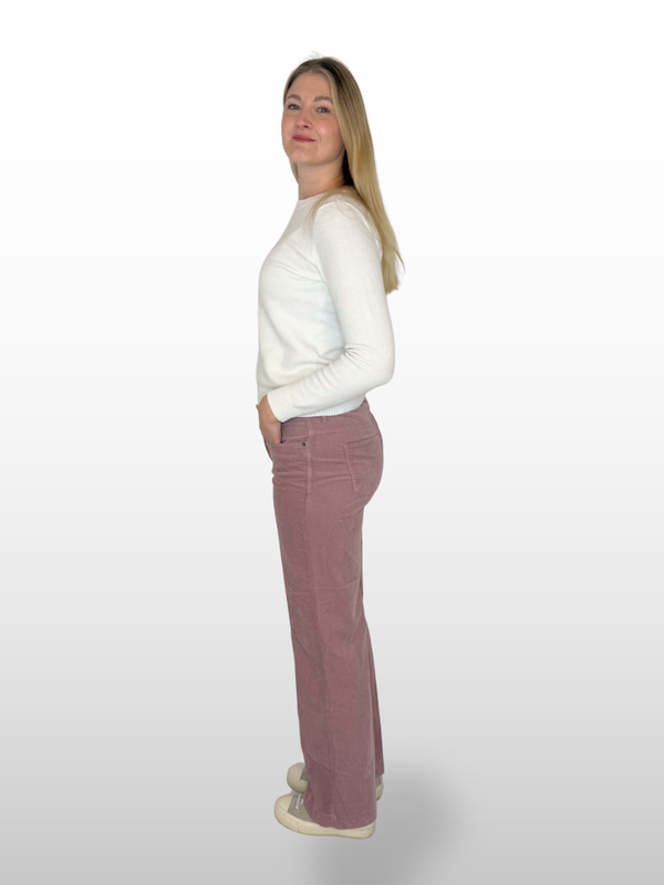 MAC JEANS - WIDE-Baby soft corduroy-rosa-Ganzkörperbild-seitlich