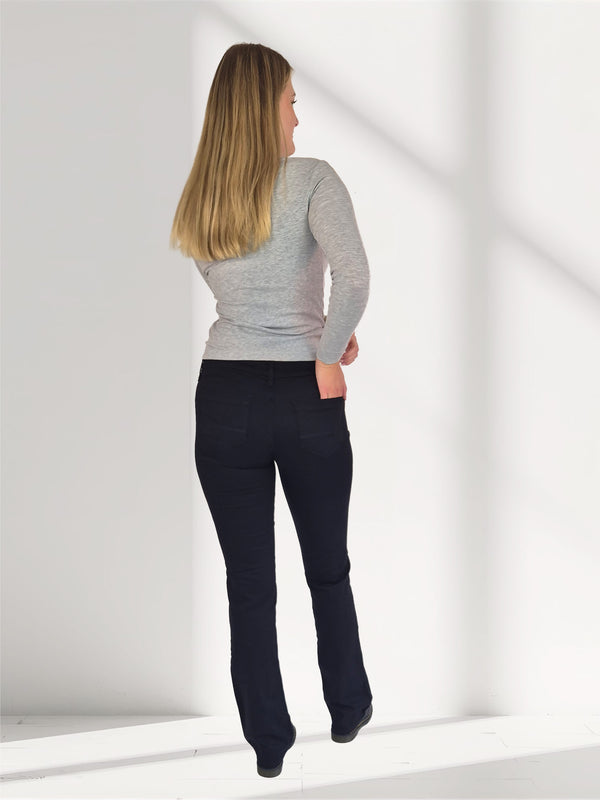 MAVI - Bella, Mid-Waist, Slim Bootcut, Double Black STR hinten