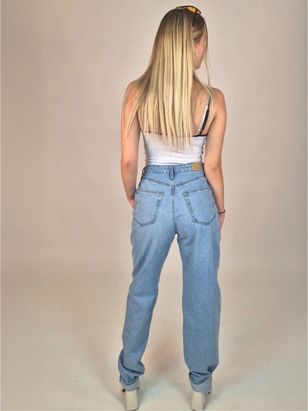 MAVI - LAURA, High-Rise, Pleated Baggy - Lt Blue Lt Denim hinten