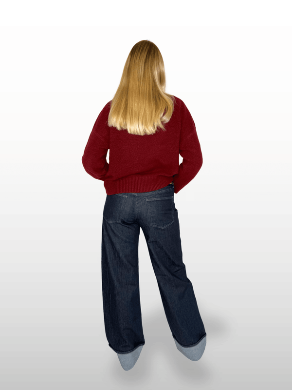 MAVI - Sandra, High Waist, Cluffed Wide Leg, Rinse Denim hinten