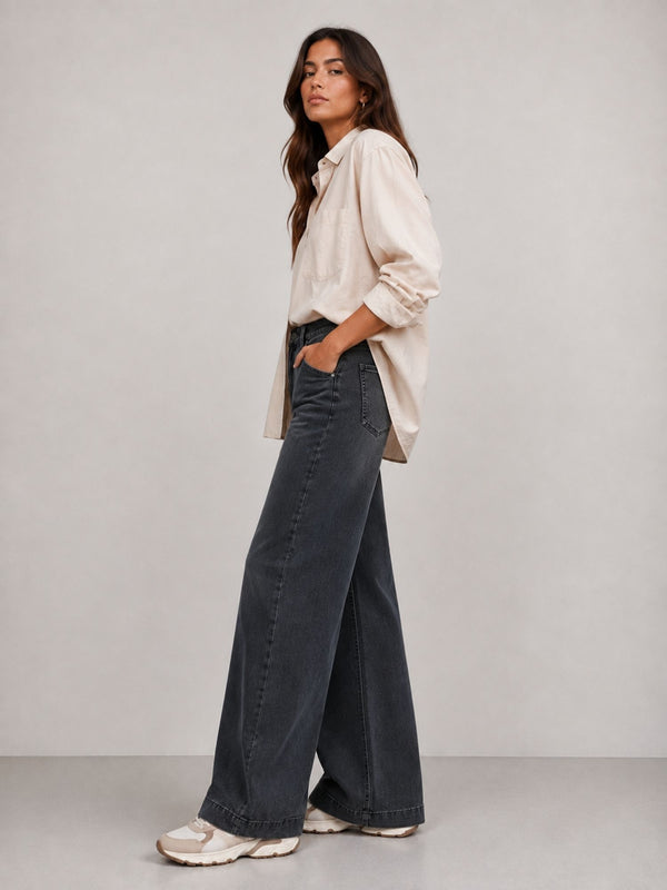 MAC JEANS – DREAM WIDE AUTHENTIC in Soft Grey Authentic