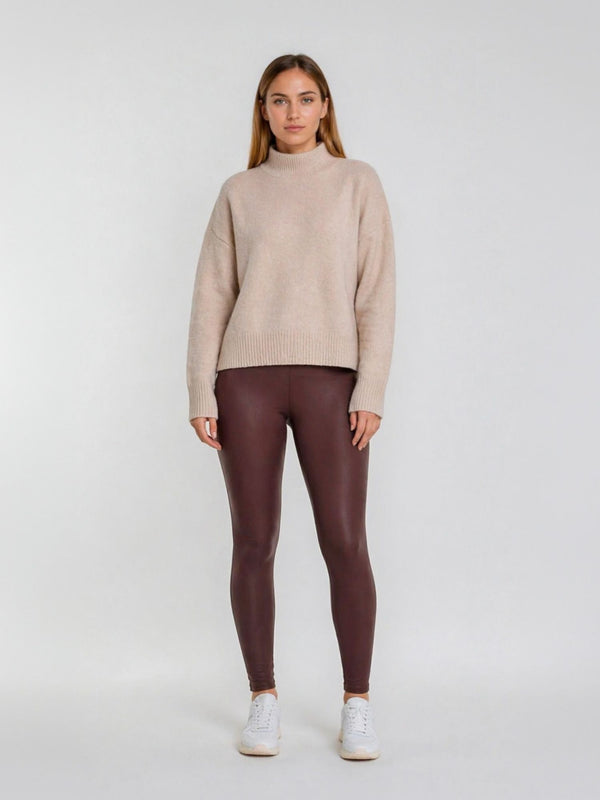 ONLYM-Bordeaux-Leggings-Kunstleder-front