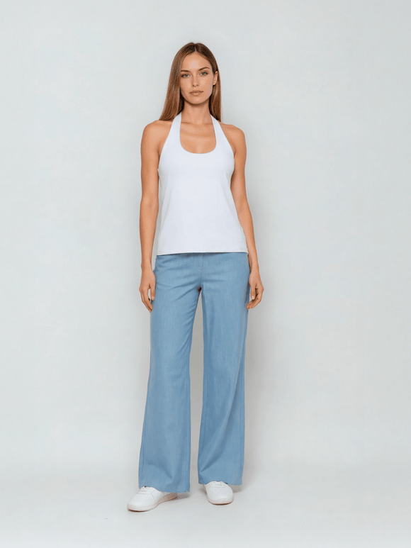 ONLYM-ELASTISCHE HOSE MIT GUMMIZUG IN JEANSOPTIK-VORNE