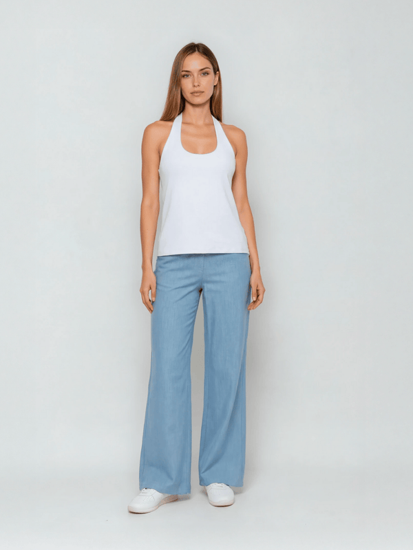 ONLYM-ELASTISCHE HOSE MIT GUMMIZUG IN JEANSOPTIK-VORNE