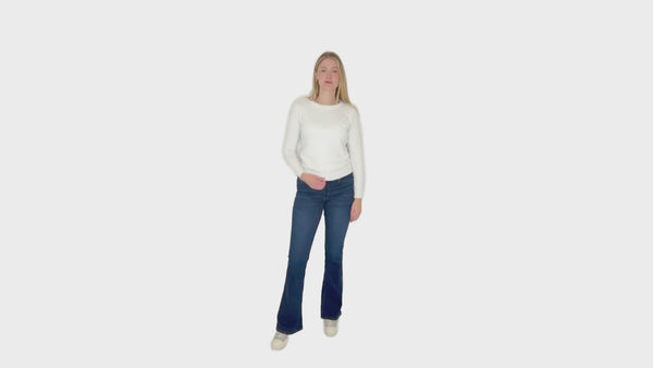 FAYE – Damen Bootcut Jeans – Deep Blue-Produktvideo