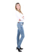 LTB - MOLLY M, Slim, Lelia-Wash, Mittelblau, Mid Waist, used look, Länge 36 - L36 - Seite - Ganzkörper - Seitansicht