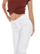 WHITEFIVE, The Unbluejeans,  White ALABASTER, Slim Fit, Mid Waist, L28, L30, L32, L34, L36, L38, weiß, Damenhose, Damenjeans, weiße Hose, Detailansicht vorne