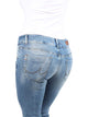 LTB - MOLLY M, Slim, Lelia-Wash, Mittelblau, Mid Waist, used look, Länge 36 - L36 - hinten - Gesäß - Detailansicht