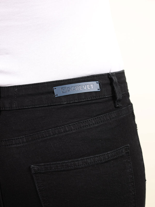 Screvet - Slim Fit - Mid Waist - Black - EMPLOY - Länge 34 - L34 - Länge 36 - L36 - Länge 38 - L38 - hinten - Gesäß - Detailansicht