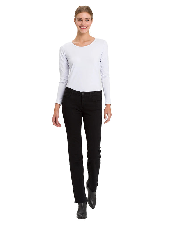 CROSS JEANS - LAUREN Jeans, Bootcut, Black, Mid Waist, Länge 30 - L30 Länge 32 - L32 Länge 34 - L34 - Länge 36 - L36 - Länge 38 - L38 - vorne - Ganzkörper - Vorderansicht