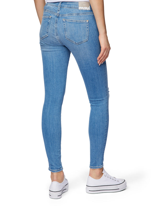 MAVI - ADRIANA, Skinny Fit, Used Look, Mid Ripped Denim, Blue, Mid Waist, Länge 34 - L34 - Länge 36 - L36 - Länge 38 - L38 - hinten - Beine - Rückansicht