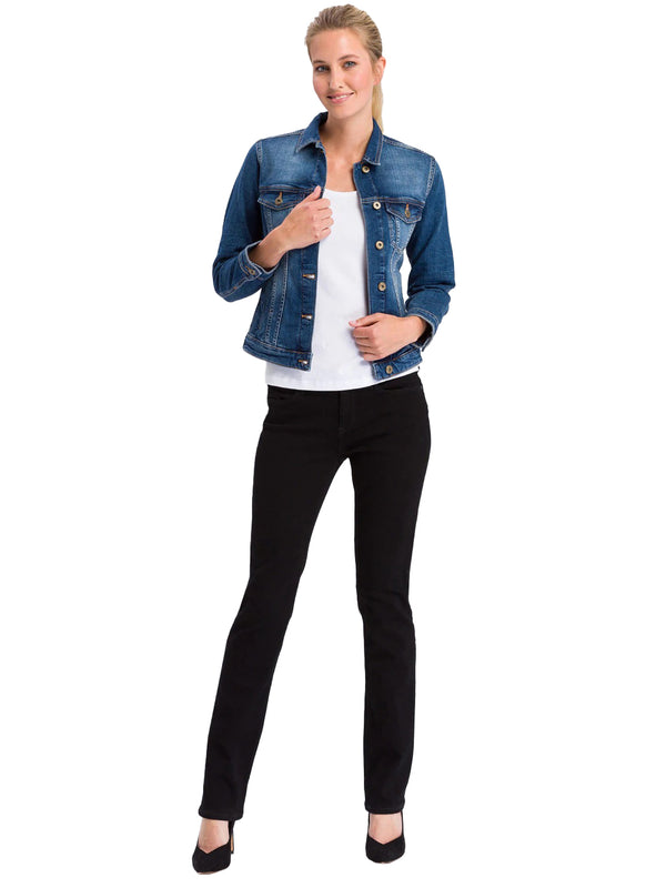 CROSS JEANS - ROSE Jeans, Straight Fit, Black, High Waist, Länge 30 - L30 -  Länge 32 - L32 - Länge 34 - L34 - Länge 36 - L36 - vorne - Ganzkörper - Vorderansicht
