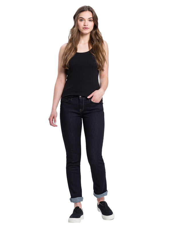 CROSS JEANS - ROSE Jeans, Straight Fit, Rinsed, Dark Blue, High Waist, Länge 34 - L34 - Länge 36 - L36 - vorne - Ganzkörper - Vorderansicht