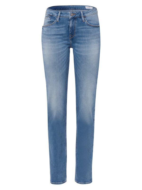 CROSS JEANS - ROSE Jeans,Straight Fit, Crinkle Blue Used, High Waist,  Länge 30 - L 30 - Länge 32 - L 32 - Länge 34 - L34 - Länge 36 - L36 - vorne - Beine - Vorderansicht