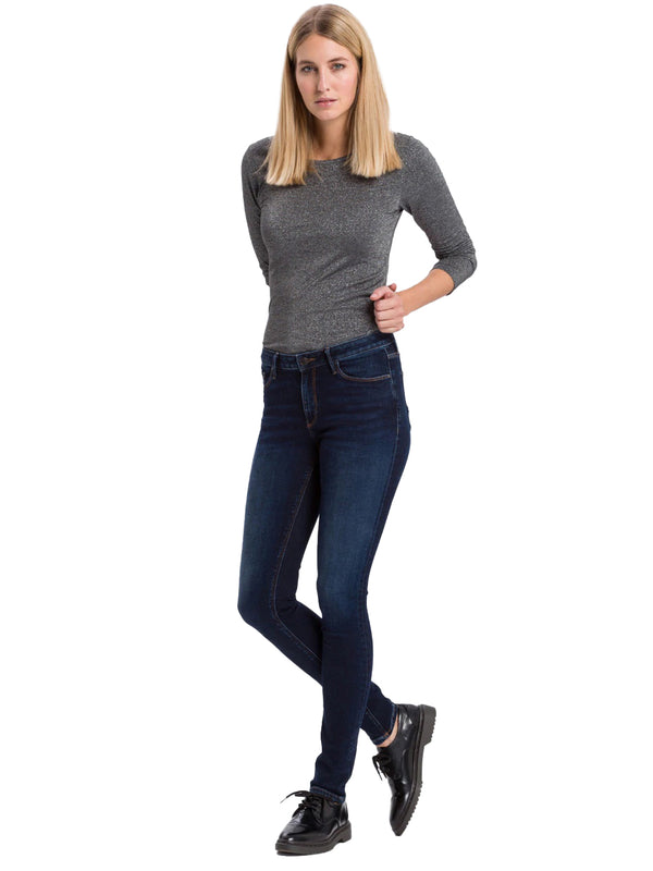 CROSS JEANS - ALAN, Skinny, Dark Blue, Mid Waist, - Länge 30 - L30 - Länge 32 L32 - Länge 34 - L34 - Länge 36 - L36 - Länge 38 L38 -vorne - Ganzkörper - Vorderseite