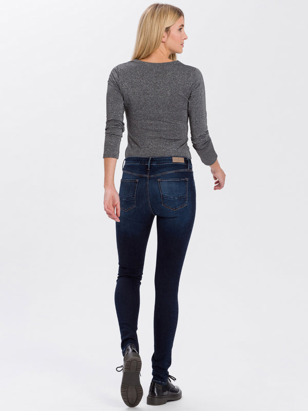 CROSS JEANS - ALAN, Skinny, Dark Blue, Mid Waist, - Länge 30 - L30 - Länge 32 L32 - Länge 34 - L34 - Länge 36 - L36 - Länge 38 L38  - Ganzkörper - Rückansicht