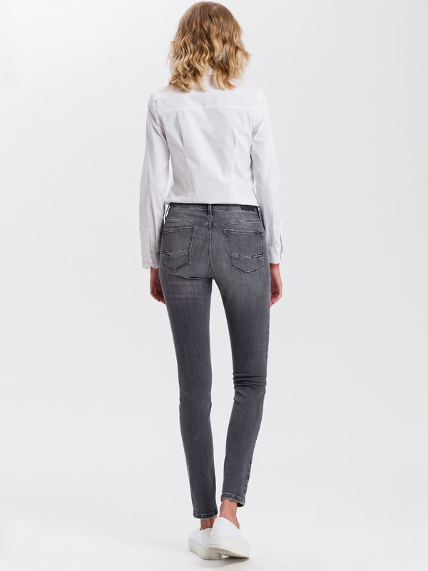 CROSS JEANS - ALAN, Skinny Fit, Grey - Länge 30 - L30- Länge 32 - L32 - Länge 34 - L34 - Länge 36 - L36 - hinten- Ganzkörper - Rückansicht