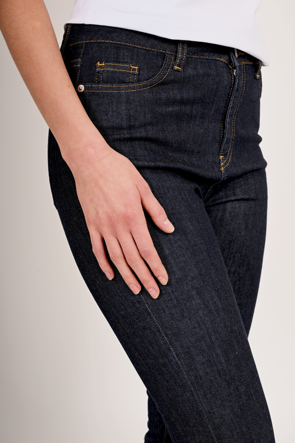 Bogilvy - Skinny Fit - High Waist - Dark Blue - Narly - Länge 34 - L34 - Länge 36 - L36 - Länge 38 - L38 - vorne -5 Pocket Style - Detailansicht