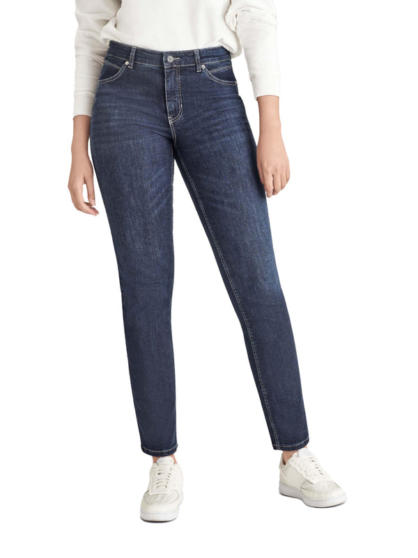 MAC - MELANIE, Feminine Fit, New Basic Wash, Blue, Straight Leg, High Waist, Länge 34 - L34 - Länge 36 - L36 - vorne - Beine - Vorderansicht