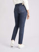 MAC - MELANIE, Feminine Fit, New Basic Wash, Blue, Straight Leg, High Waist, Länge 34 - L34 - Länge 36 - L36 - hinten - Beine - Rückansicht