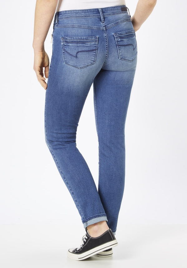 PADDOCK'S - LUCY, Slim Fit, Mid Blue, Mid Waist, Länge 34 - L34 - Länge 36 - L36 - Länge 38 - L38 - Länge 40 - L40 - hinten - Gesäß - Rückansicht